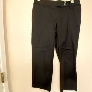 LOFT Marisa Career trousers slacks Crop Pants Black high rise, Canvas -6